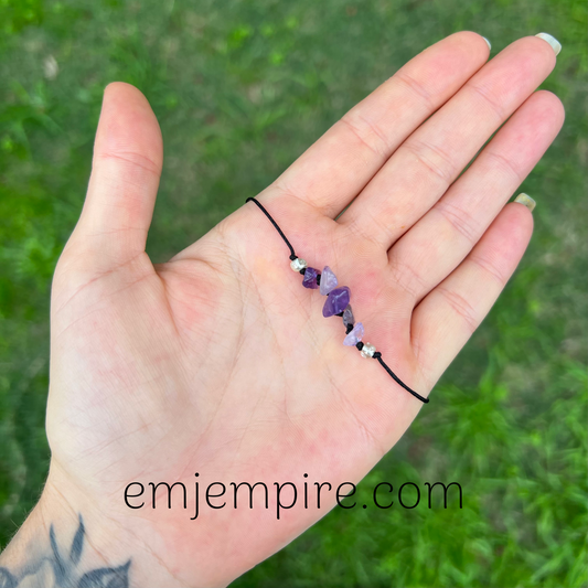 Amethyst Crystal Chip Bracelet