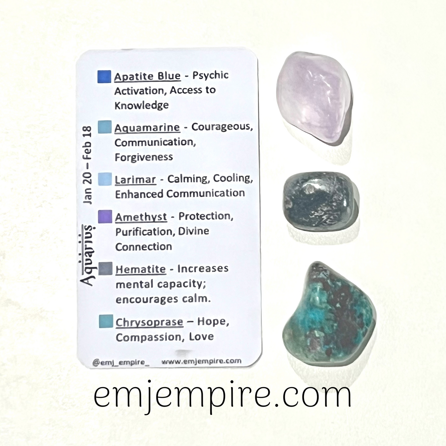 Aquarius Zodiac Crystal Set