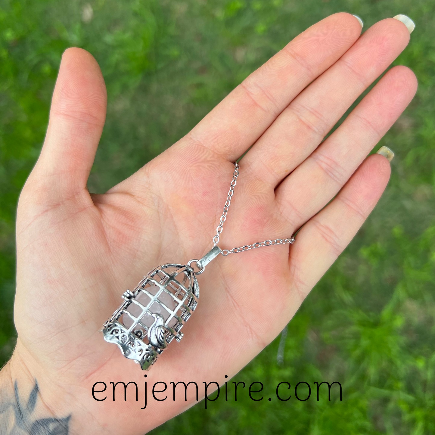 Crystal Cage Necklace - Bird Cage