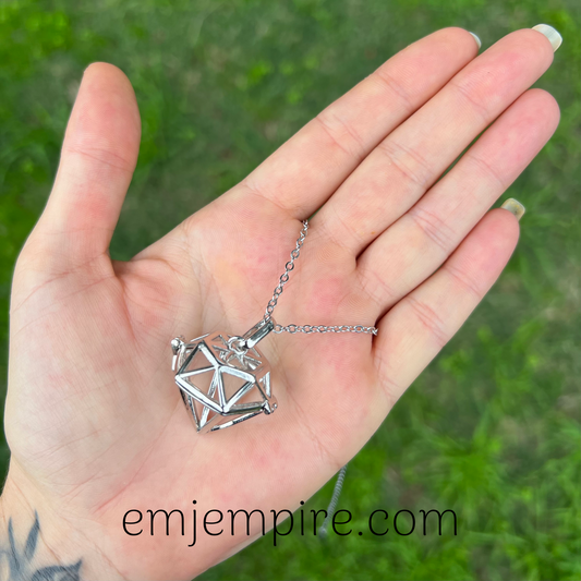 Crystal Cage Necklace - Diamond