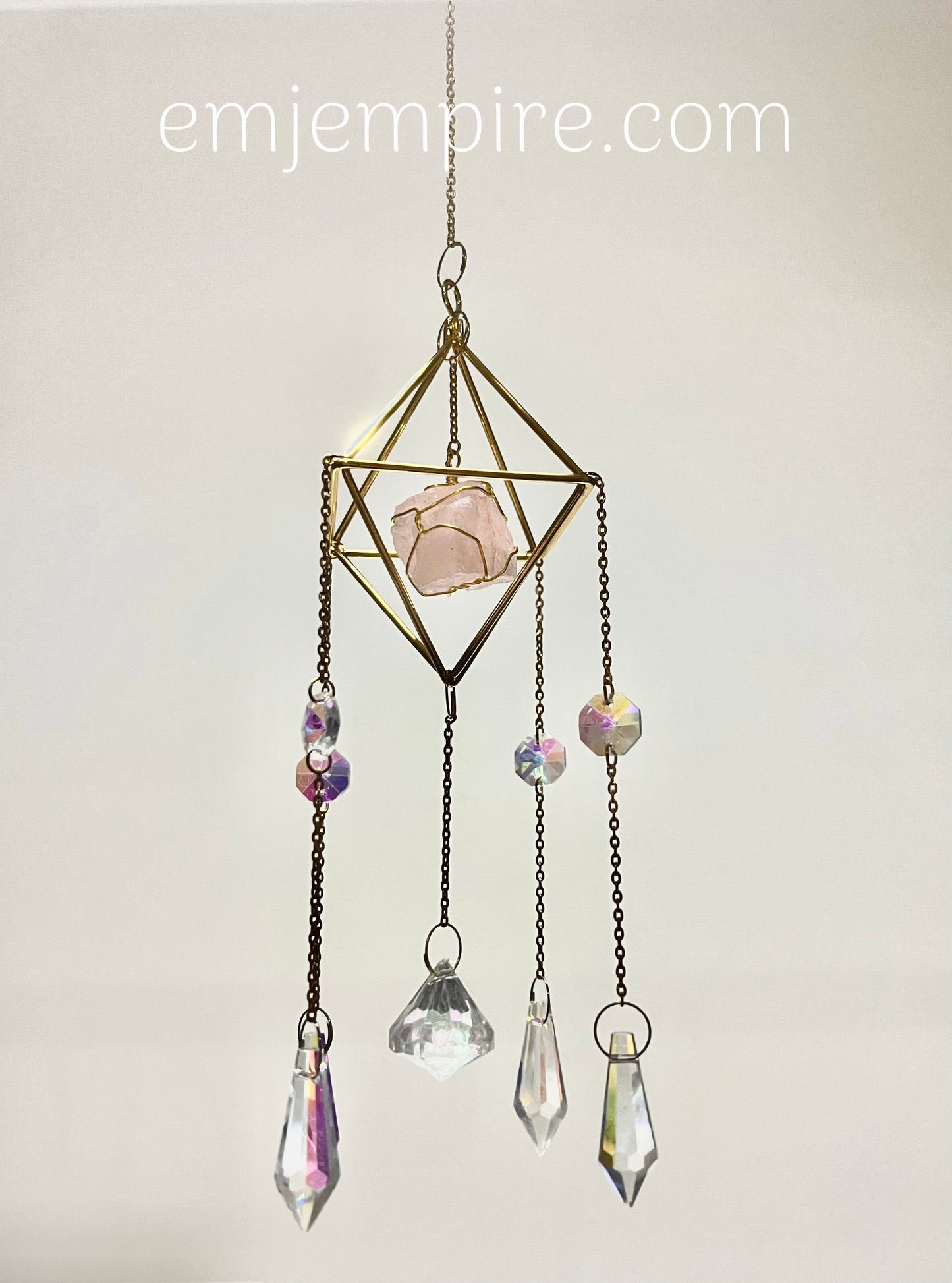 Suncatcher Gold Rose Quartz Diamond