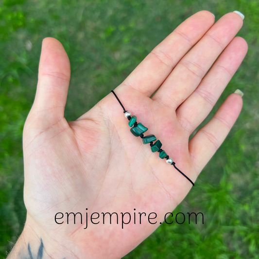 Malachite Crystal Chip Bracelet