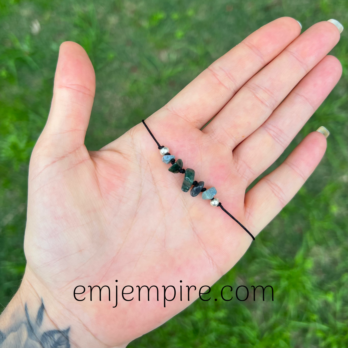 Moss Agate Crystal Chip Bracelet