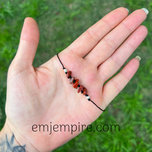 Red Jasper Crystal Chip Bracelet