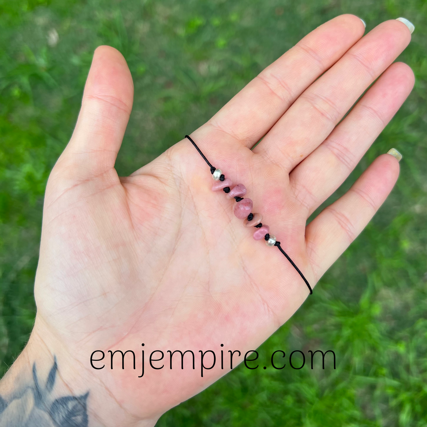 Rhodonite Crystal Chip Bracelet