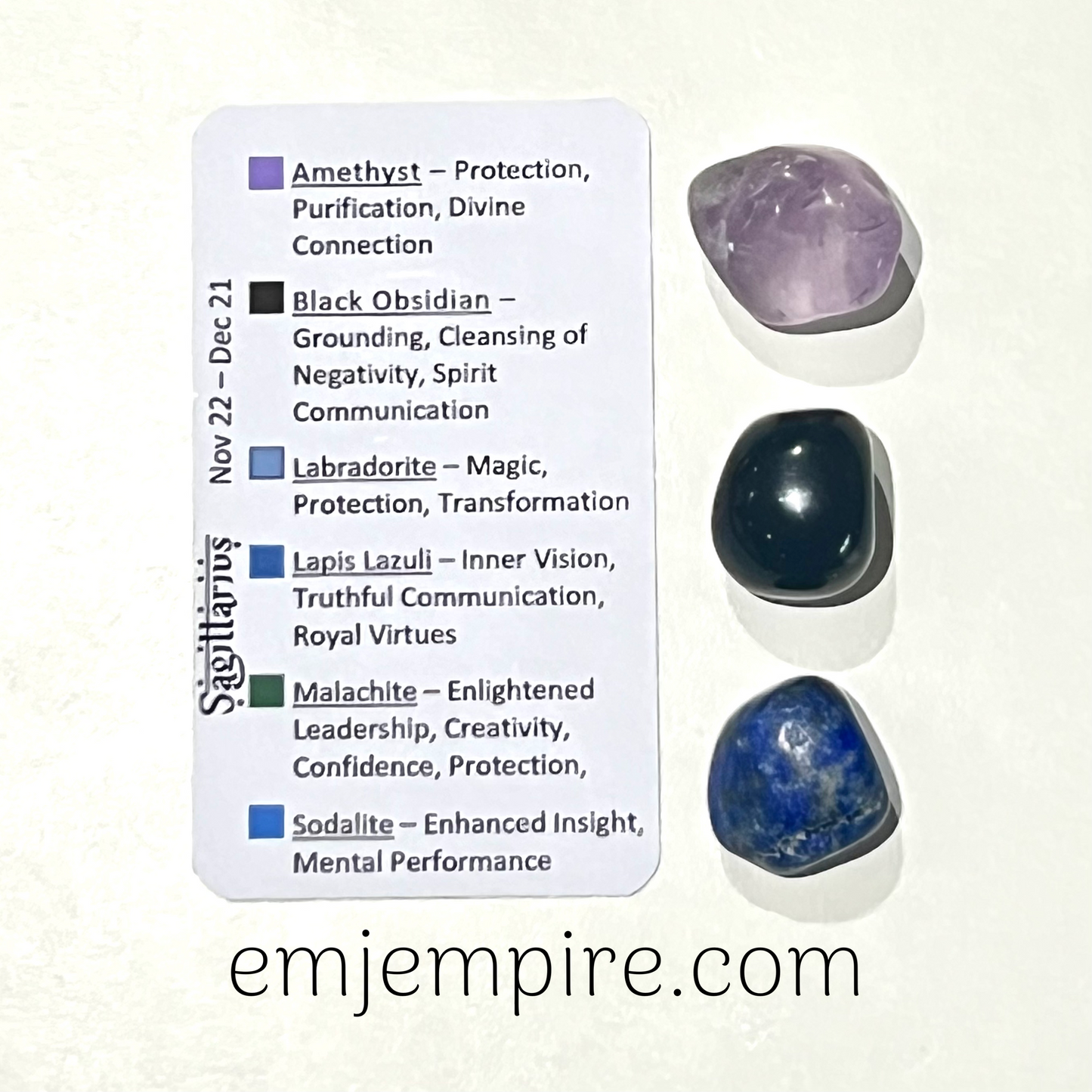 Sagittarius Zodiac Crystal Set