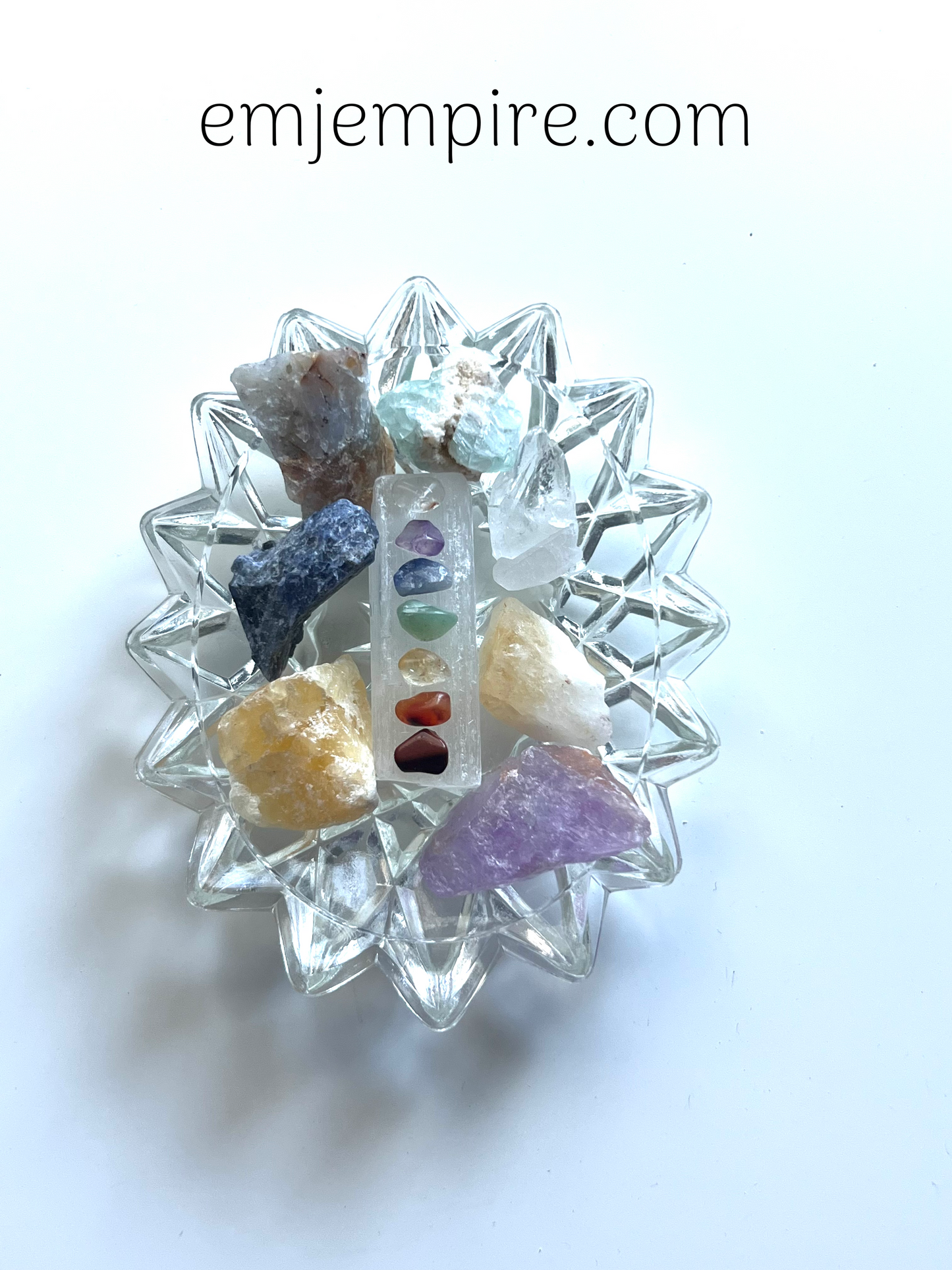 Selenite Crystal Charging - Crystal Jewellery Bowl Style 3