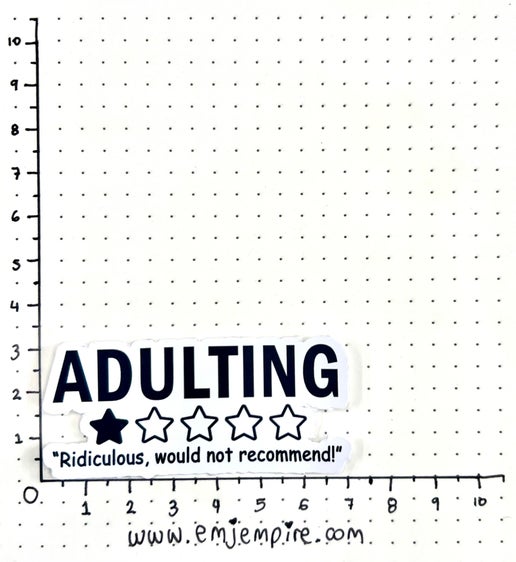 Adulting one star sticker - Waterproof vinyl decal for car, laptop, phone, water bottle