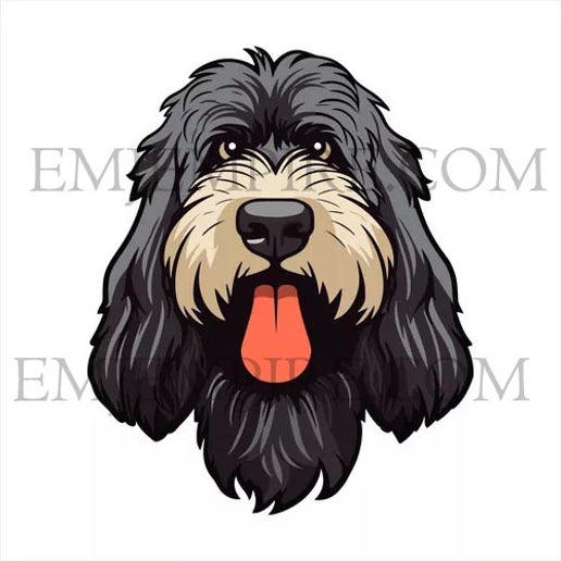 Black Russian Terrier Dog sticker - Waterproof vinyl decal for car, laptop, phone, water bottle