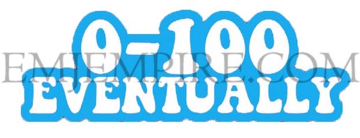 0-100 eventually sticker - Waterproof vinyl decal for car, laptop, phone, water bottle