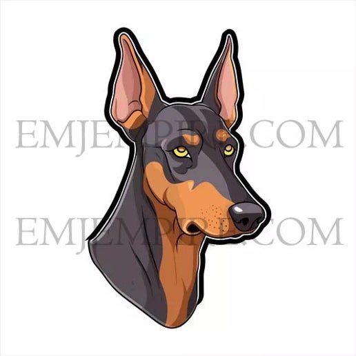 Doberman Dog sticker - Waterproof vinyl decal for car, laptop, phone, water bottle