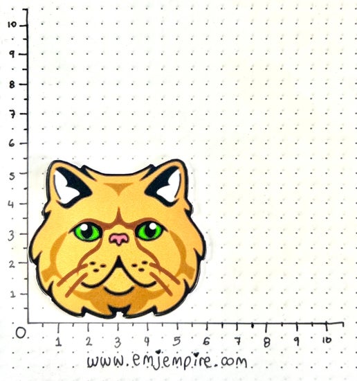 Persian Tan Cat longhair - Waterproof vinyl decal for car, laptop, phone, water bottle