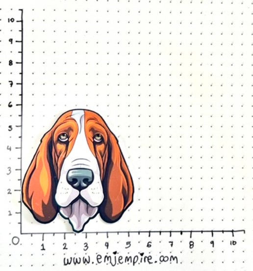 Basset Hound Dog sticker - Waterproof vinyl decal for car, laptop, phone, water bottle