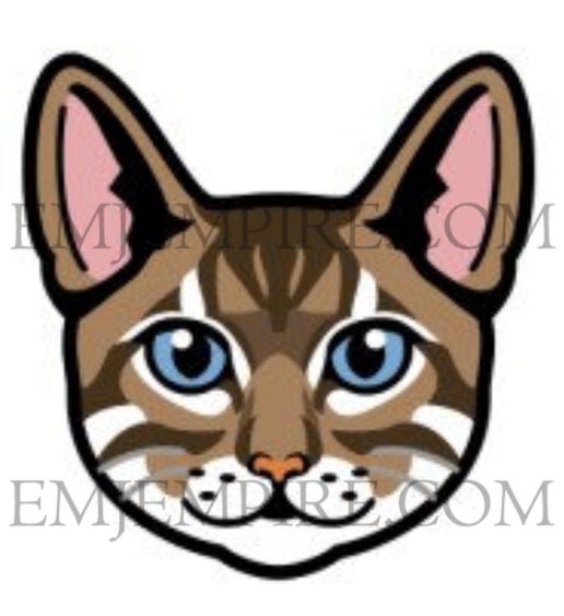 Bengal Brown Cat shorthair - Waterproof vinyl decal for car, laptop, phone, water bottle