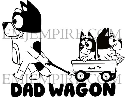 Bluey dad wagon sticker - Waterproof vinyl decal for car, laptop, phone, water bottle