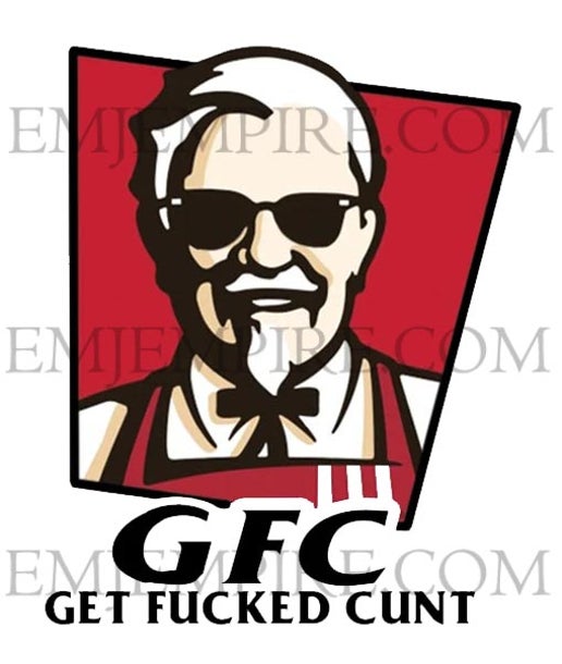 KFC Get fu*ked c*unt sticker - Waterproof vinyl decal for car, laptop, phone, water bottle