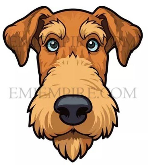 Airdale Terrier Dog sticker - Waterproof vinyl decal for car, laptop, phone, water bottle