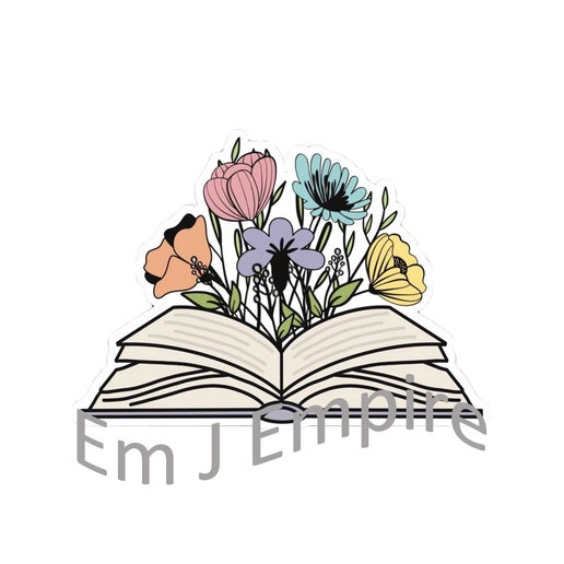 Book with flowers sticker - Waterproof vinyl decal for car, laptop, phone, water bottle