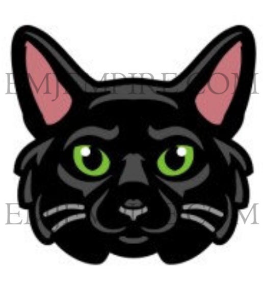 Black Cat longhair - Waterproof vinyl decal for car, laptop, phone, water bottle