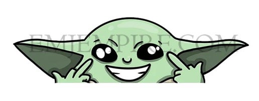 Baby Yoda middle finger sticker - Waterproof vinyl decal for car, laptop, phone, water bottle