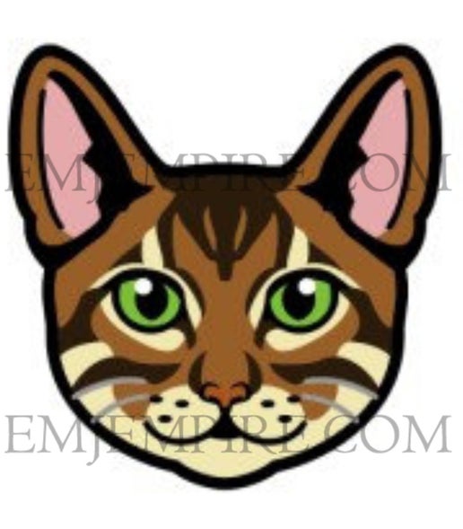 Bengal Tan Cat shorthair - Waterproof vinyl decal for car, laptop, phone, water bottle