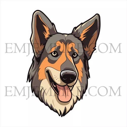 German Shepherd dark Dog sticker - Waterproof vinyl decal for car, laptop, phone, water bottle