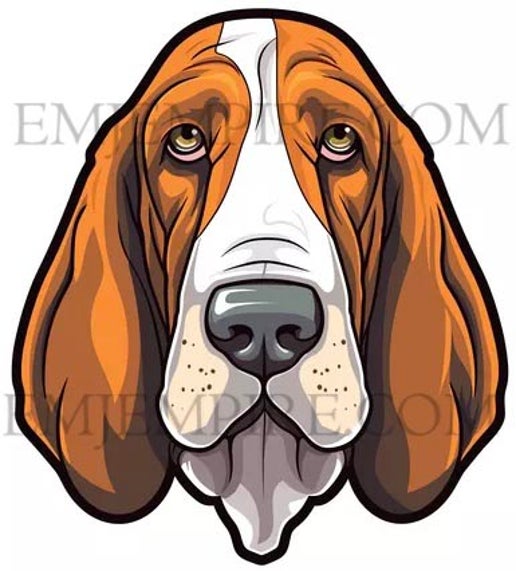 Basset Hound Dog sticker - Waterproof vinyl decal for car, laptop, phone, water bottle