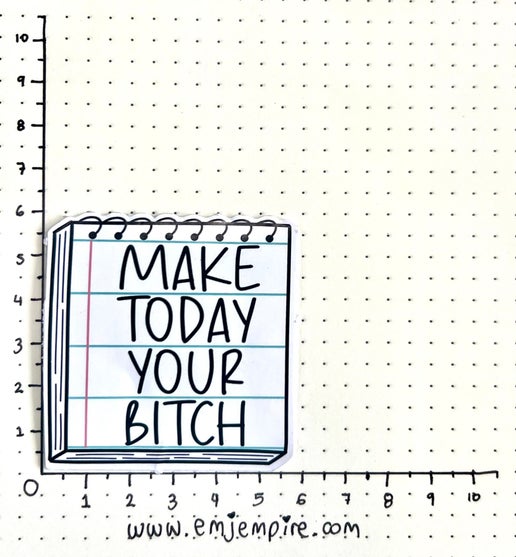 Make today your bitch sticker - Waterproof vinyl decal for car, laptop, phone, water bottle