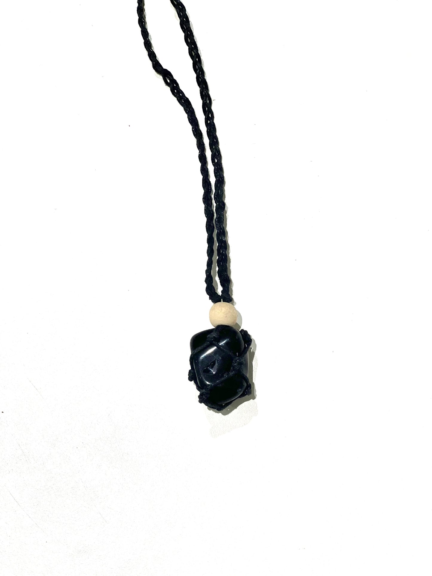 Black Obsidian Macrame Necklace