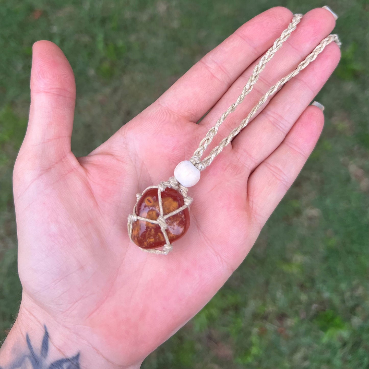 Carnelian Macrame Necklace