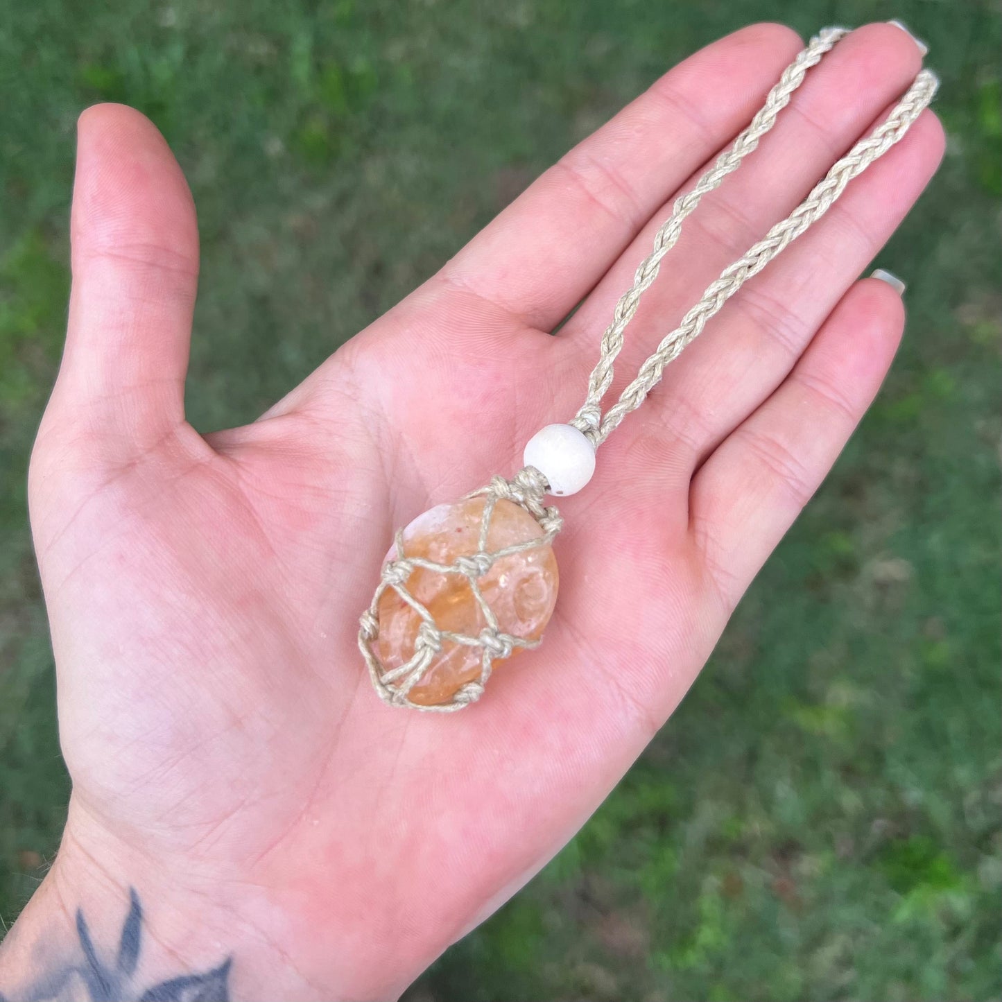 Citrine Macrame Necklace