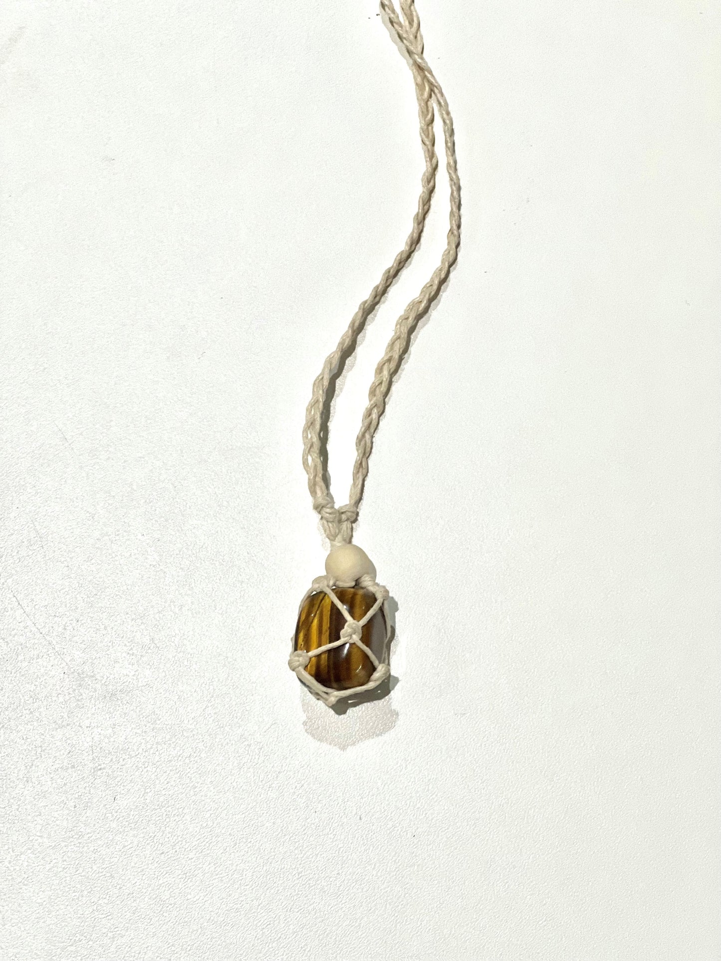 Golden Tigers Eye Macrame Necklace