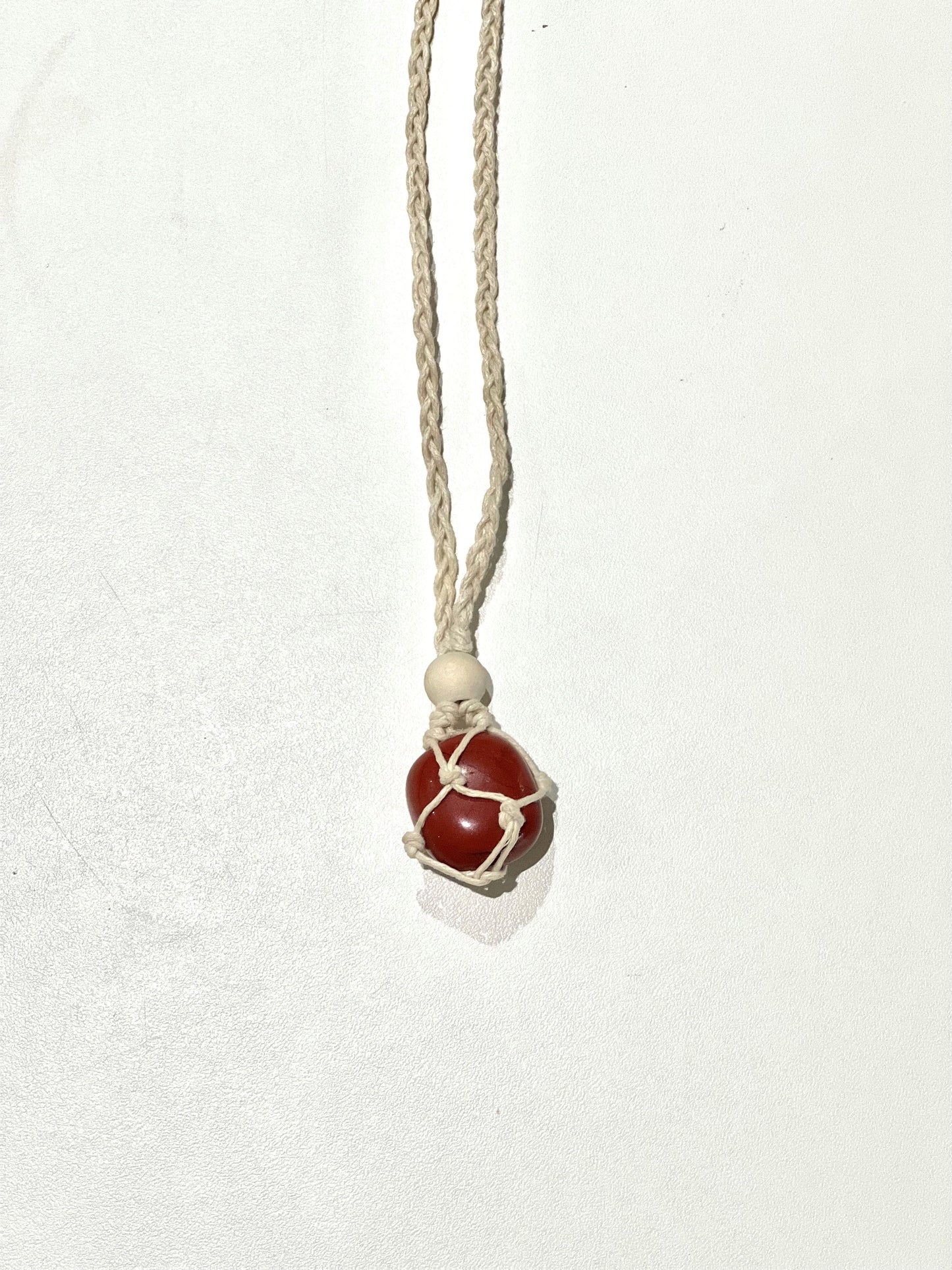 Red Jasper Macrame Necklace