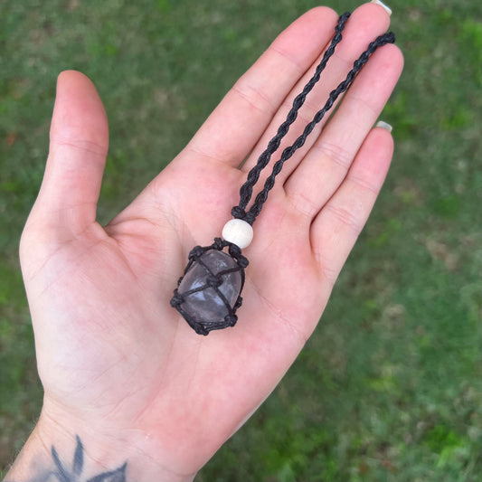 Smoky Quartz Macrame Necklace